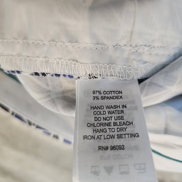 Dalia Collection Women’s Blue Geometric Print Capri Size 8 Cotton Blend - Picture 5 of 9